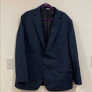 Joseph Abboud Dark Blue Checkered Blazer 48L